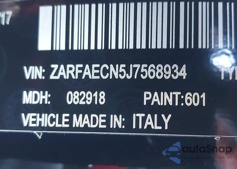 2018 Alfa Romeo Giulia Ti Lusso Rwd z USA, uszkodzony, nr VIN ZARFAECN5J7568934